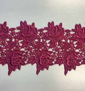 06-447-B Bordó légcsipke szegő 17cm