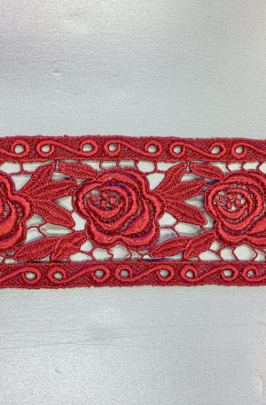 06-724-P Piros légcsipke szegő 6cm