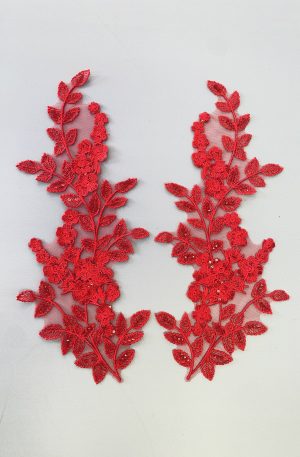 06-1317 Piros leveles páros csipke 15cm x 35cm