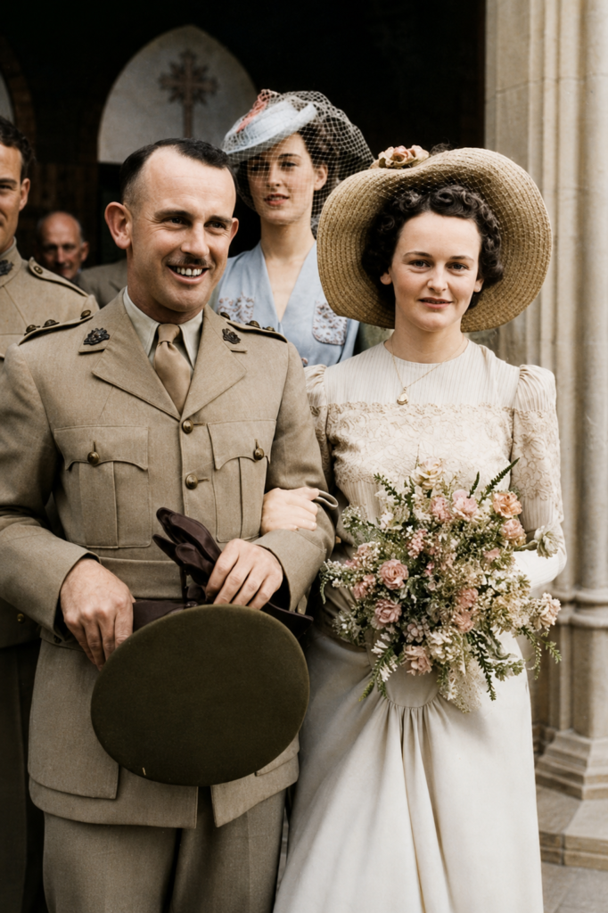 1940-es évek esküvői ruhája