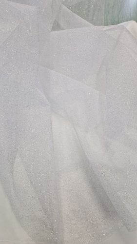 15-455-2 fehér csillám tüll