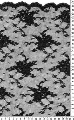 Fekete Rachel csipke anyag – zsinórozott kivitel
