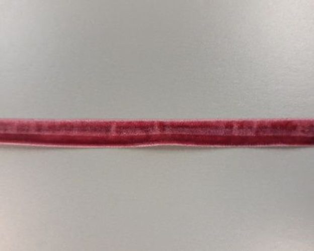 Meggypiros bársony szalag 1cm széles