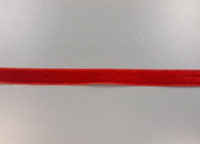 Piros bársony szalag 1cm széles