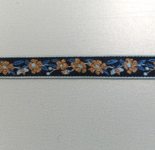 kék arany mintás szalag